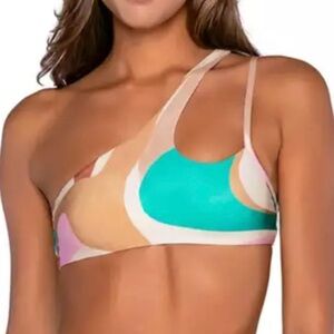 B Swim asymmetrical Gemma bikini top size Large BNWT